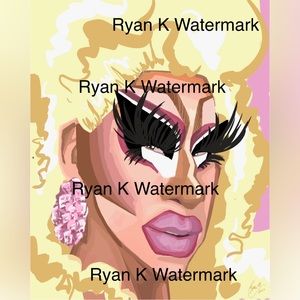 NWT Trixie Mattel Caricature 8 x 10 original print signed by the artist